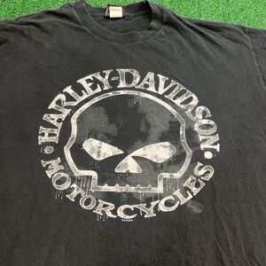 Harley Davidson Thiensville  Wisconsin Skull T-Shirt Large XL Black Double Sided